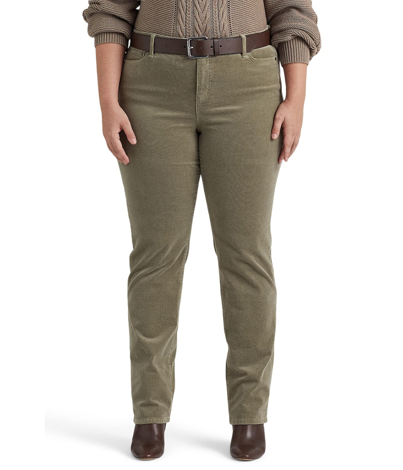 

Брюки LAUREN Ralph Lauren, Plus-Size Corduroy Mid-Rise Straight Pant, Серый