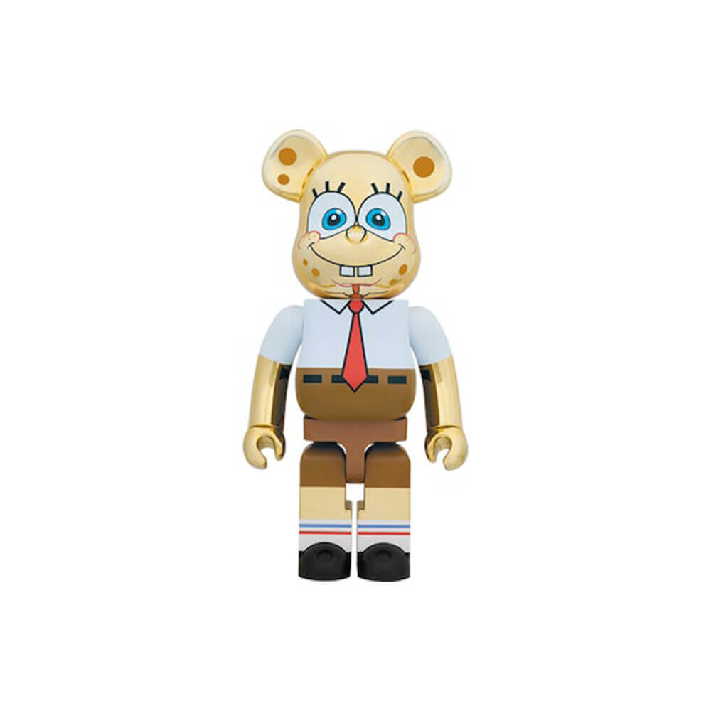 Фигурка Bearbrick Spongebob Gold Chrome 1000%, золотой фигурка bearbrick 2g reverse 1000% золотой