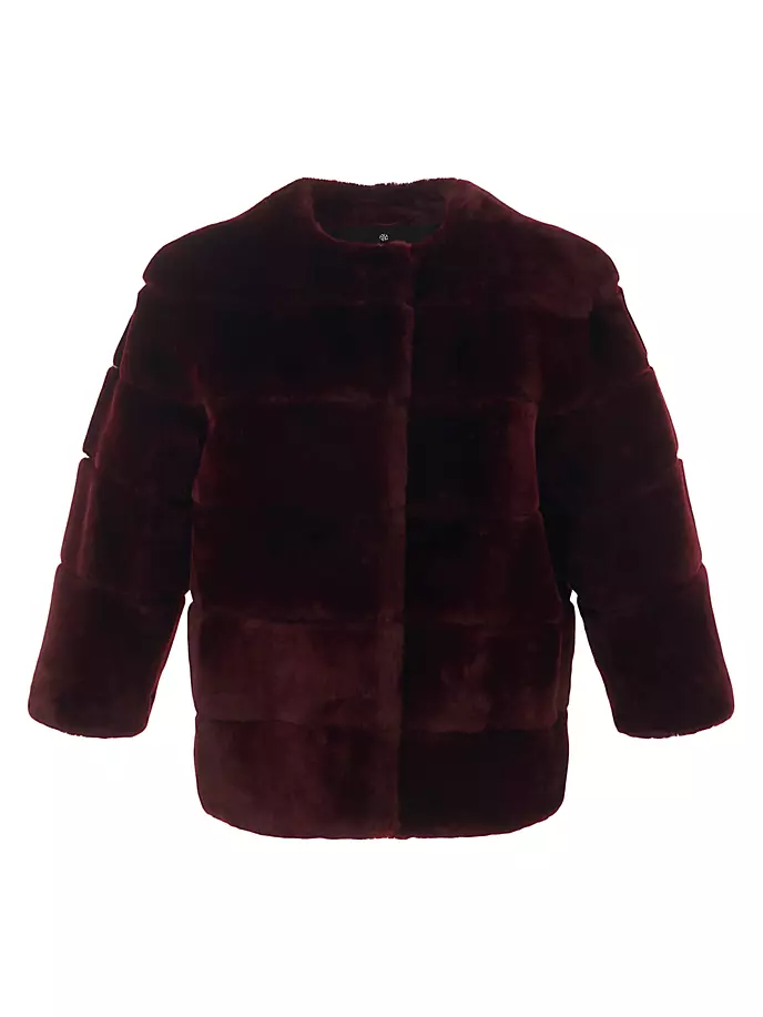 

Куртка из овчины без воротника Gorski, цвет burgundy