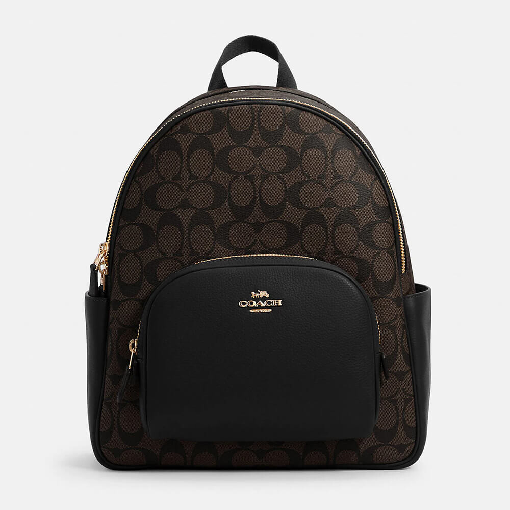 

Рюкзак Coach Court Backpack In Signature Canvas, коричневый/чёрный
