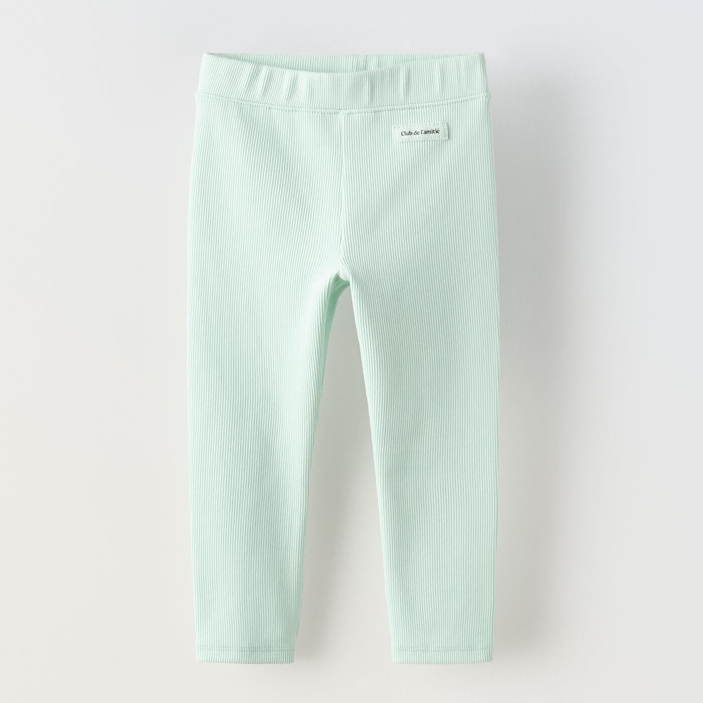 

Леггинсы Zara Ribbed With Label, светло-зеленый