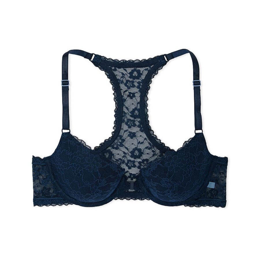 

Бюстгальтер Victoria's Secret Sexy Tee Lightly Lined Paisley Lace Demi, темно-синий