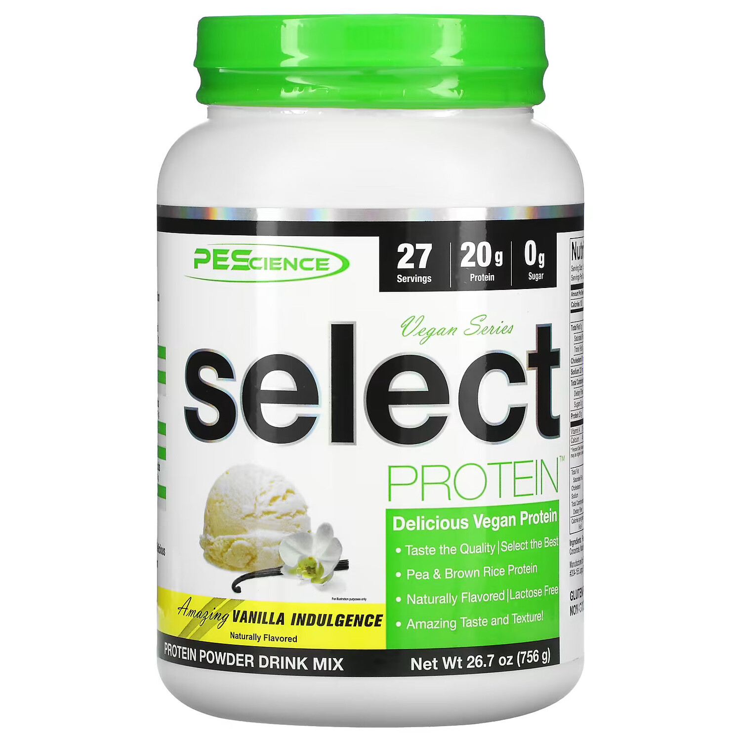 

PEScience, Vegan Series, Select Protein, вкус ванили, 756 г (26,7 унции)