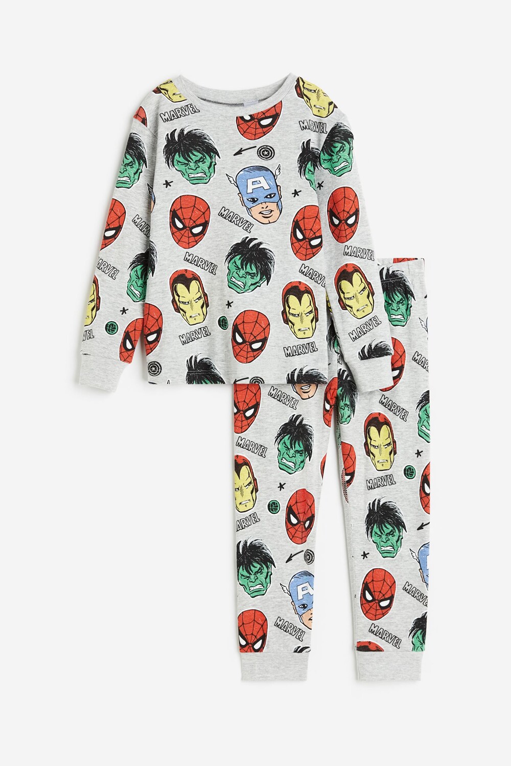 

Пижама H&M Kids Print Marvel Comics, светло-серый