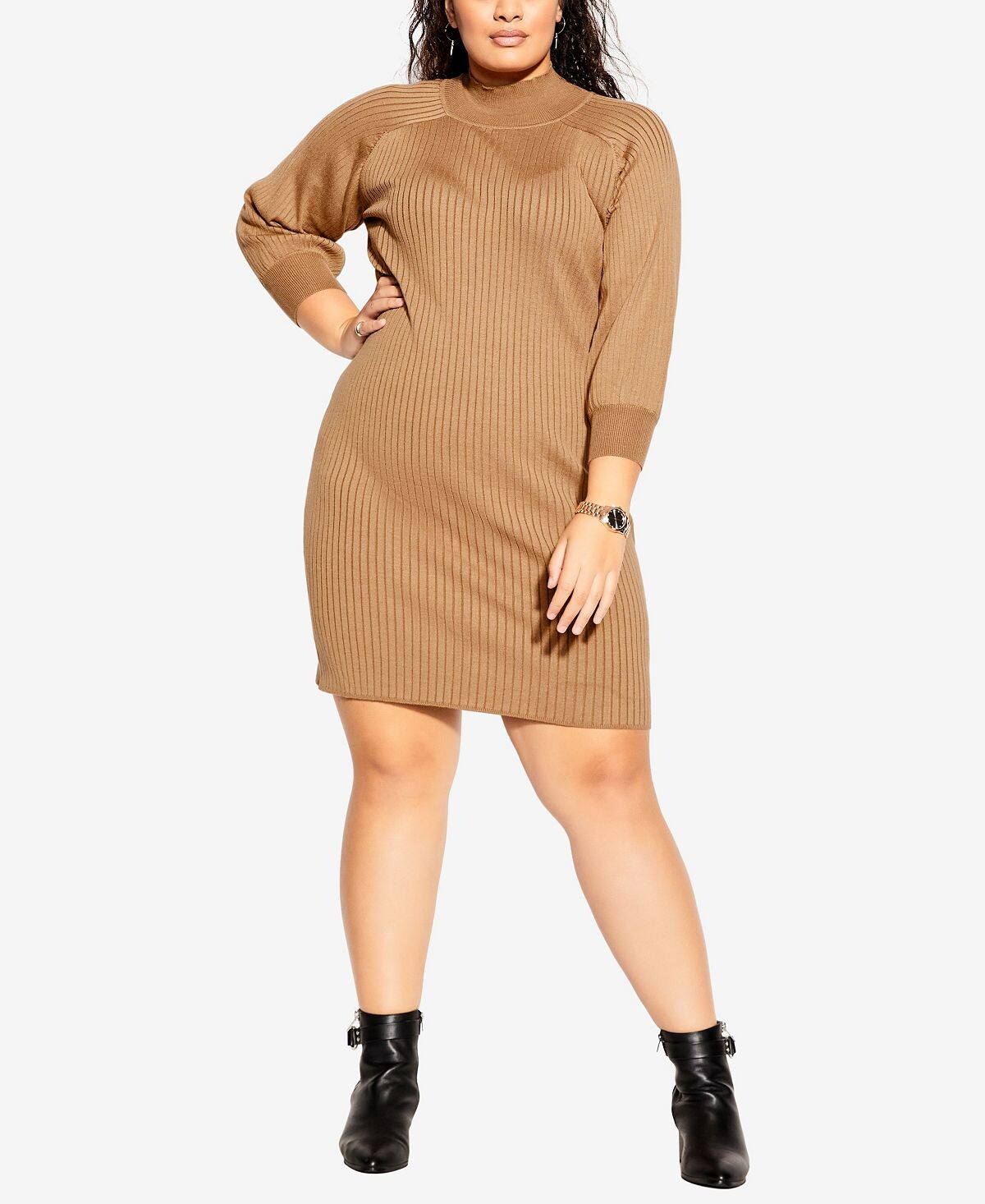 

Трикотажное платье trendy plus с объемным принтом City Chic