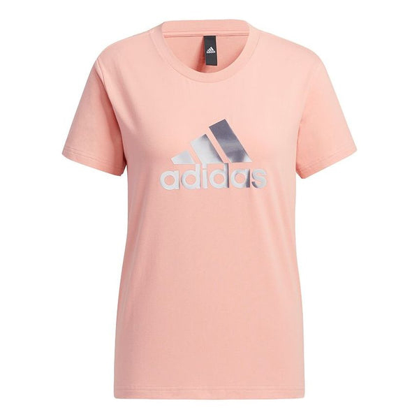 Футболка Adidas Fi Foil Tee Printing Round Neck Sports Short Sleeve Pink T-Shirt, Розовый