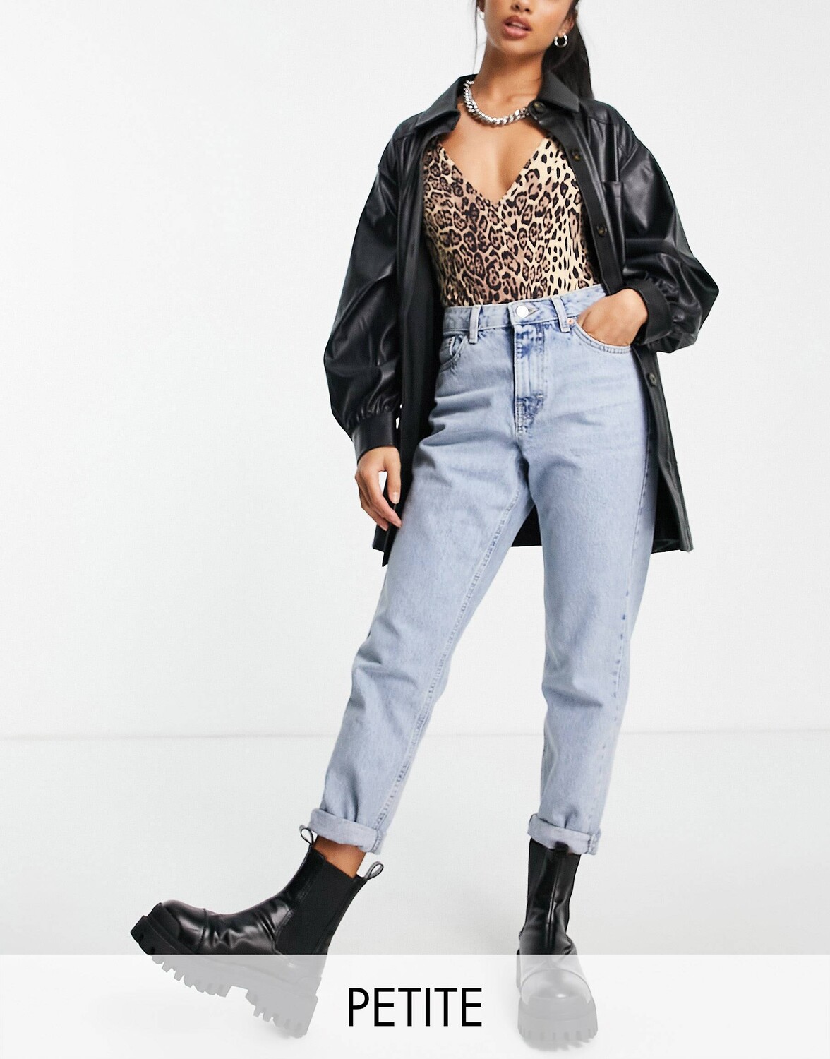 

Выбеленные джинсы Topshop Petite Mom