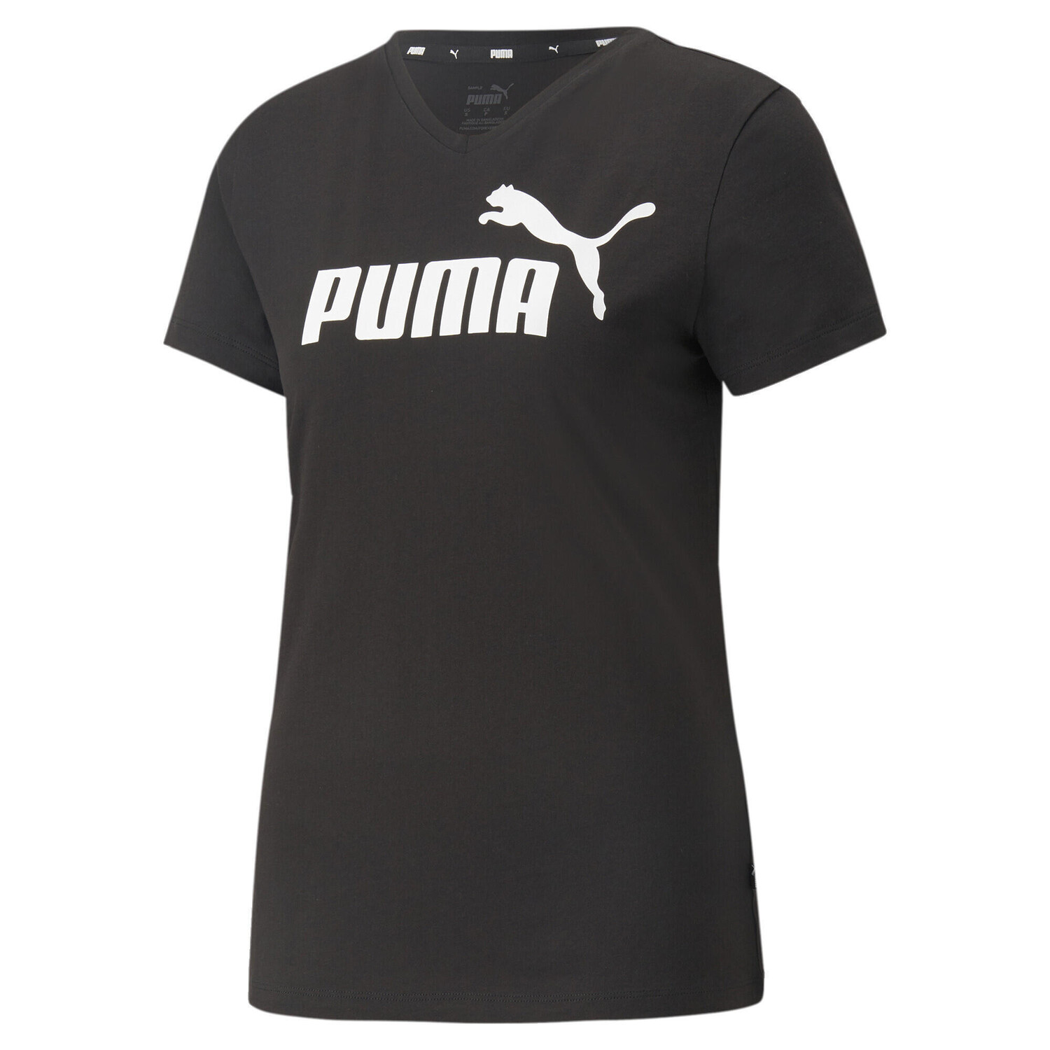 

Женская футболка Essential с V-образным вырезом PUMA, черный
