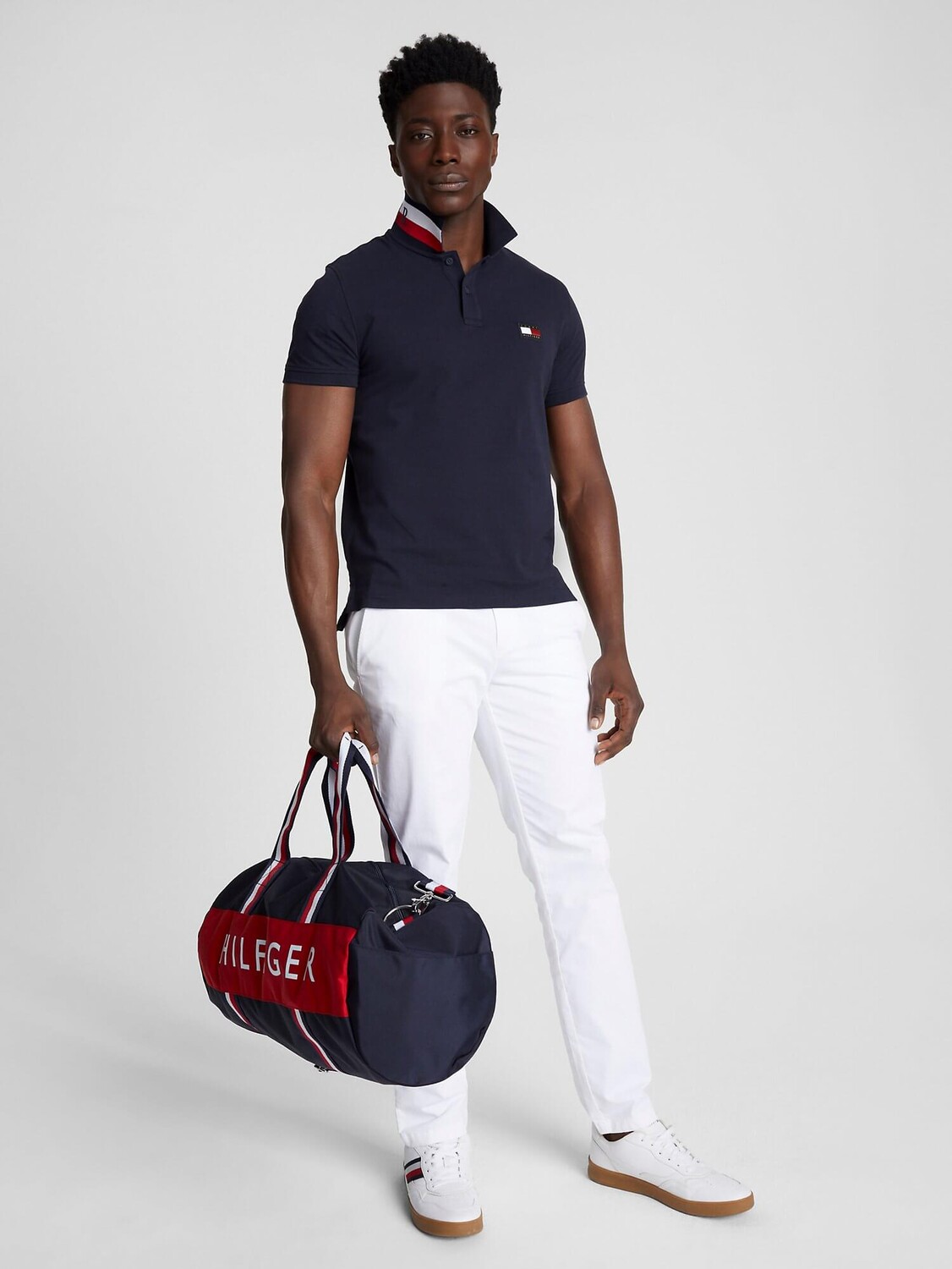

Футболка-поло Tommy Hilfiger Slim Fit Under Collar Flag, темно-синий