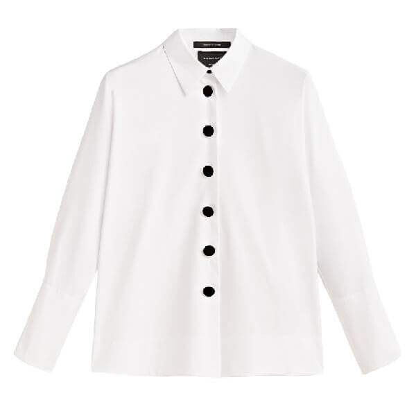 

Рубашка Massimo Dutti Contrast Button Studio, белый