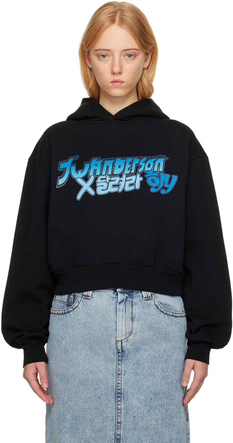 

Укороченная худи Black Run Hany Edition JW Anderson, Черный