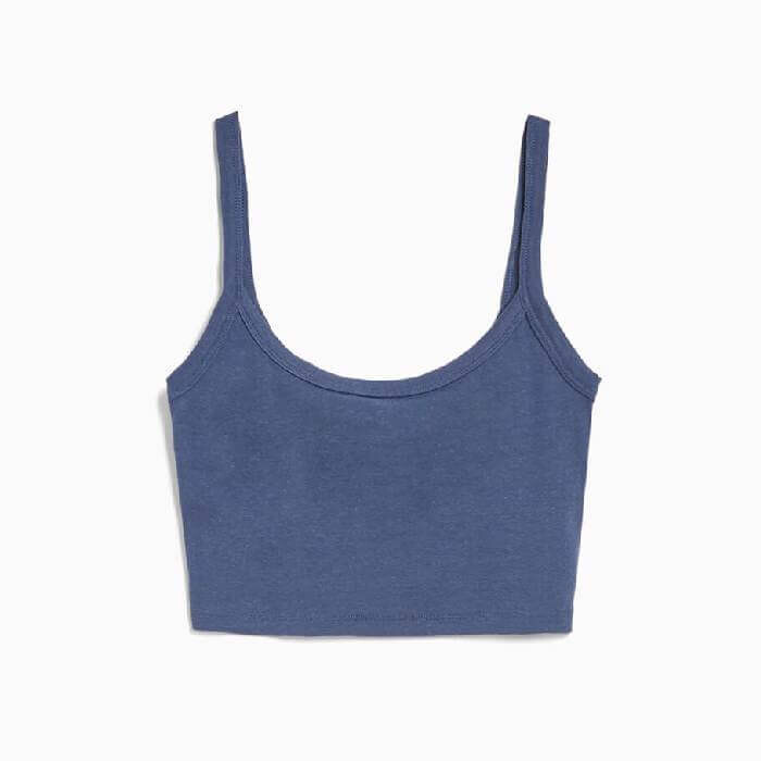 

Топ Bershka Cropped Wide Strap, синий