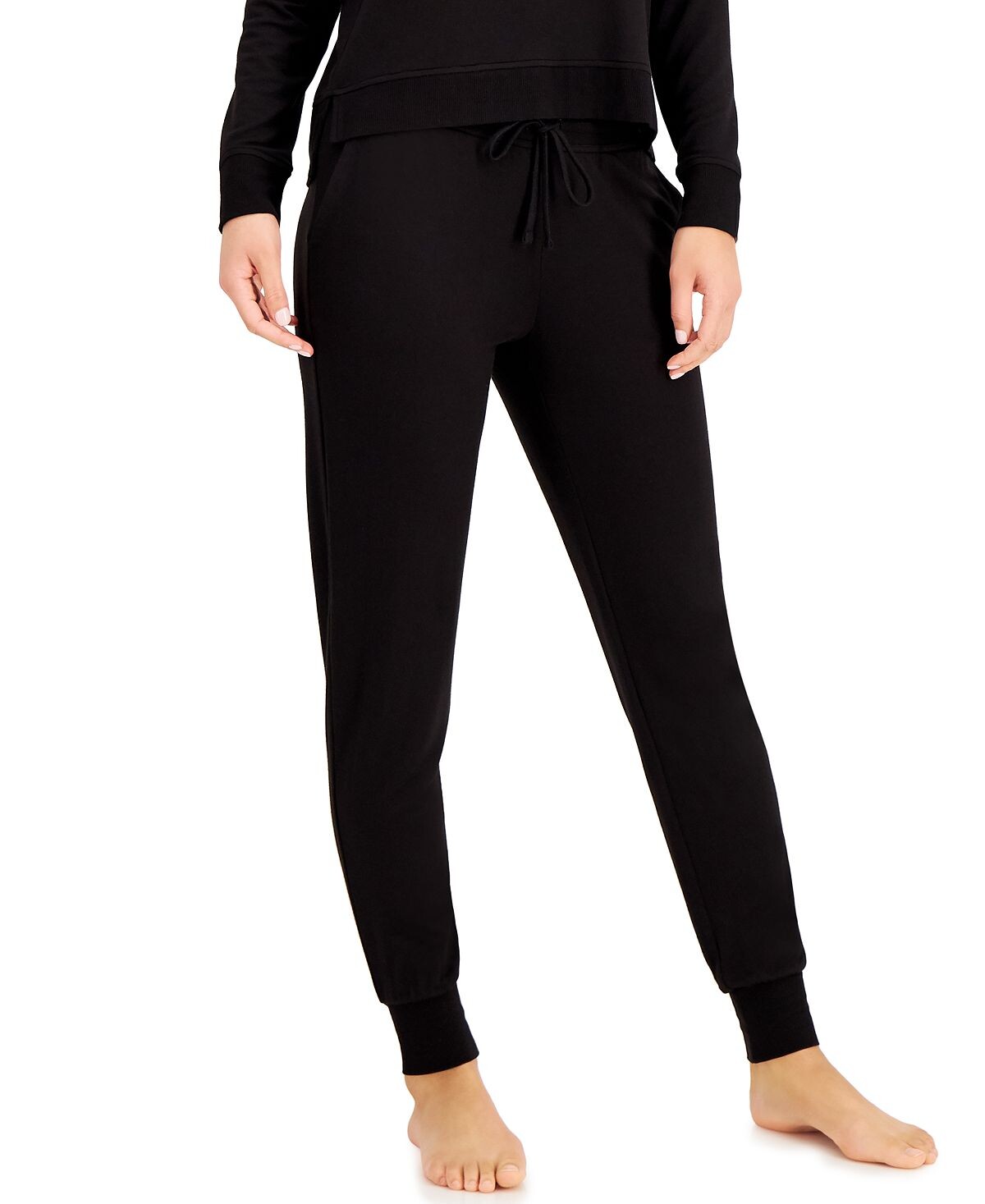 

Ультрамягкие пижамные штаны jogger, созданные для macy's Alfani, черный