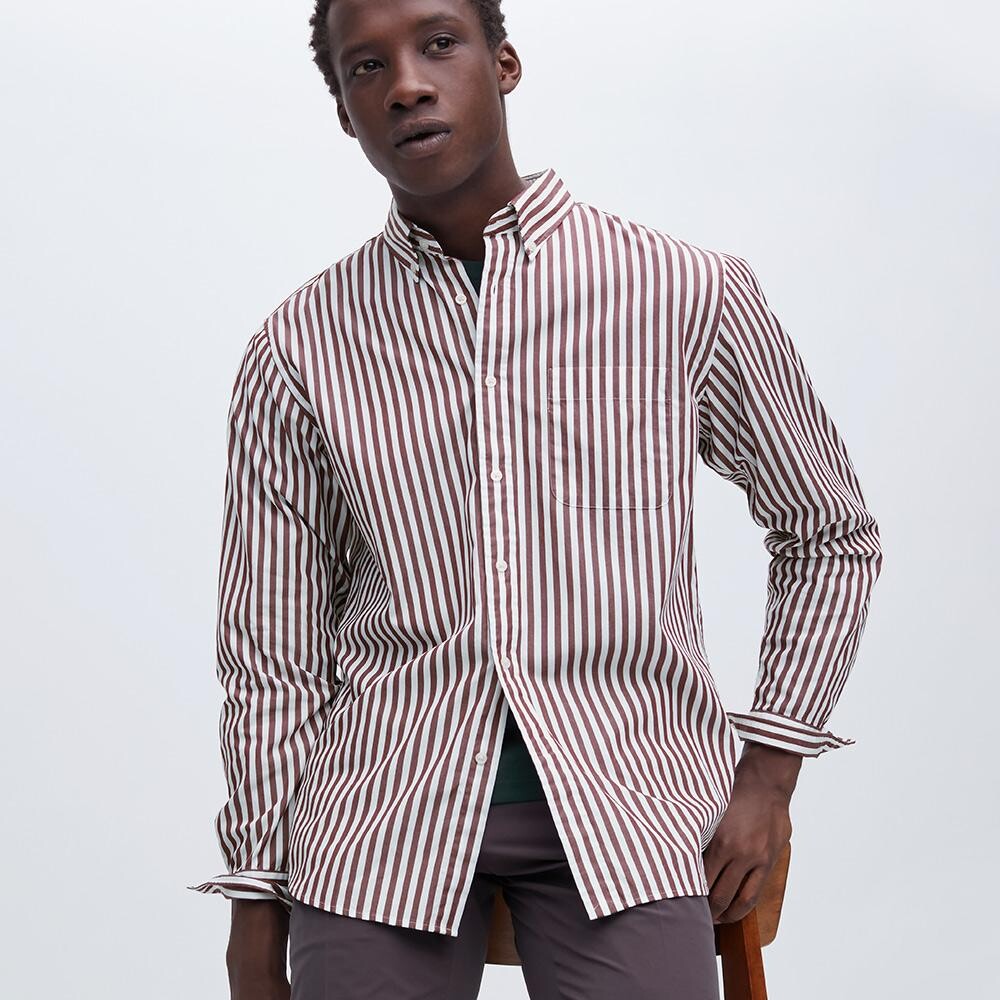 

Полосатая рубашка унисекс Uniqlo, красный