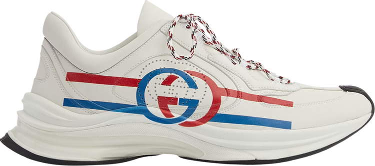 Кроссовки Gucci Run Sneaker White Blue Red, белый - фото