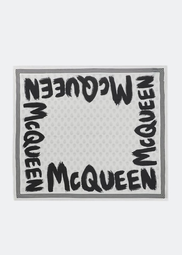 

Шарф ALEXANDER MCQUEEN Graffiti Biker scarf, белый