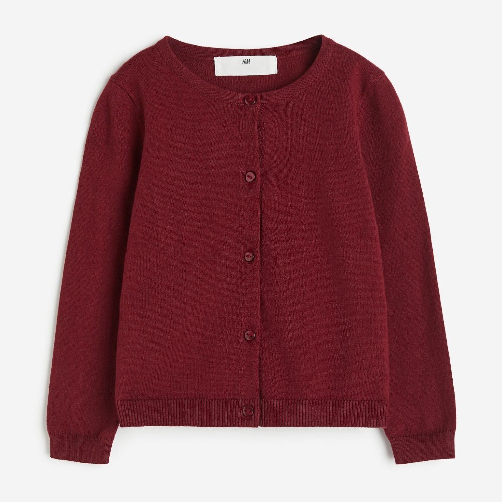 

Кардиган H&M Kids Fine-knit Cotton, темно-красный