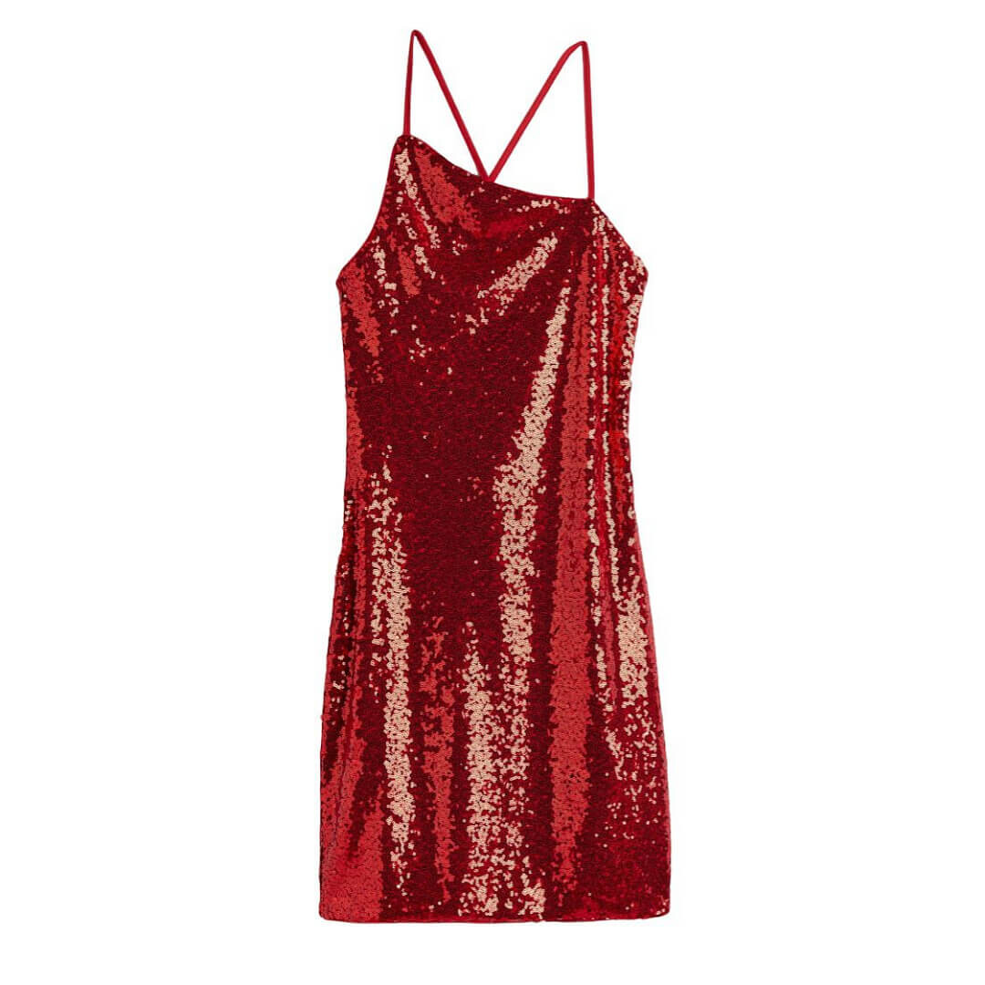 

Платье H&M Sequined, красный
