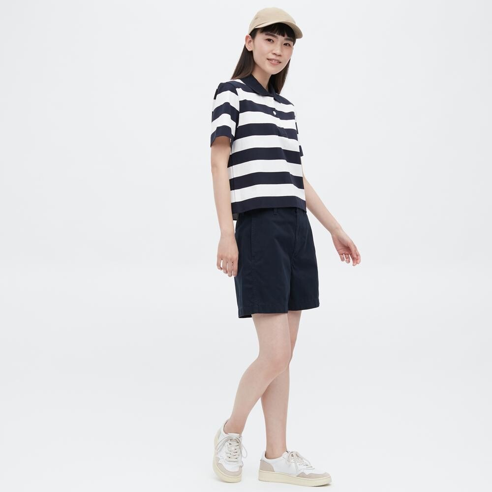 

Полосатая рубашка Uniqlo, синий