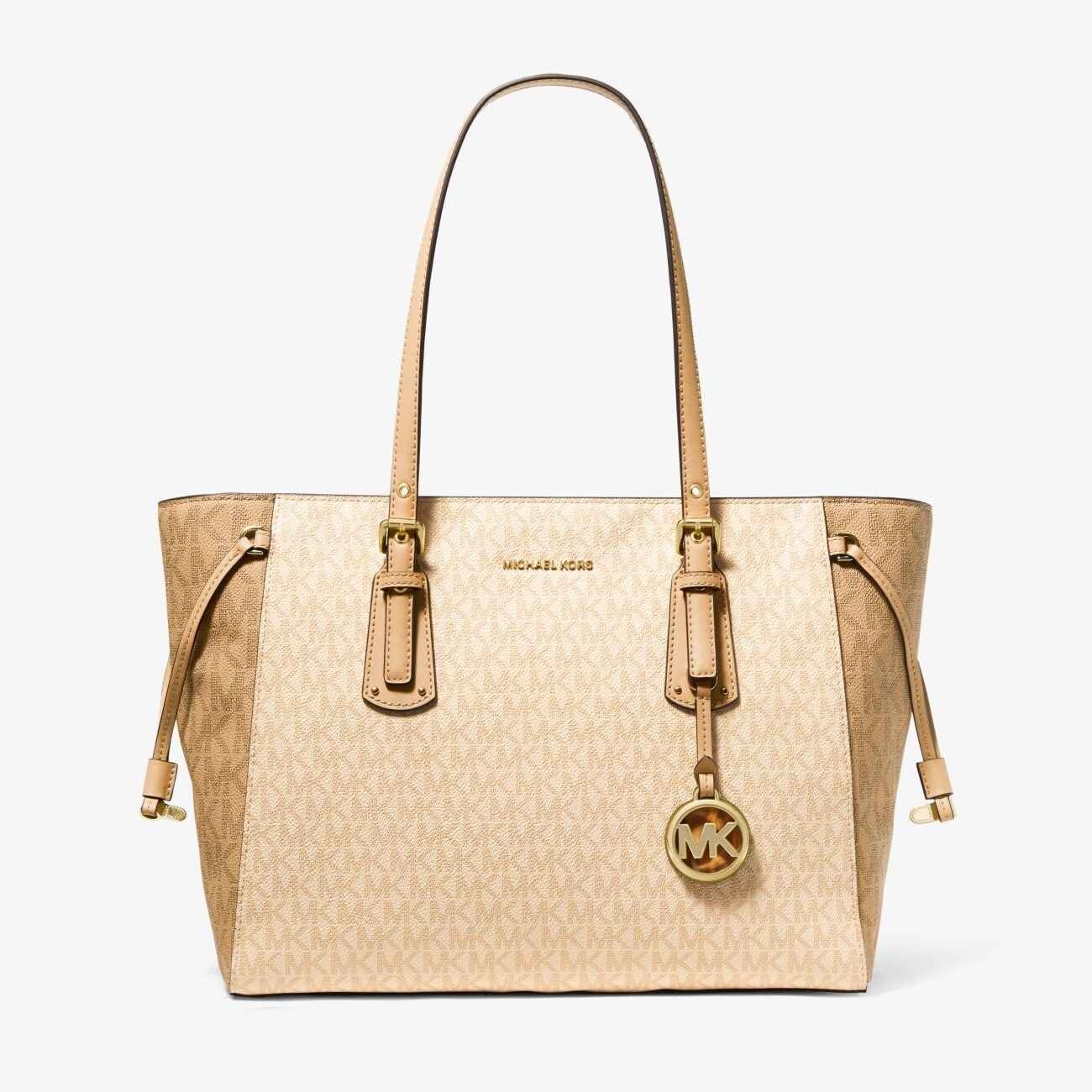 

Сумка Michael Michael Kors Voyager Medium Color Block Logo, бежевый/светло-коричневый