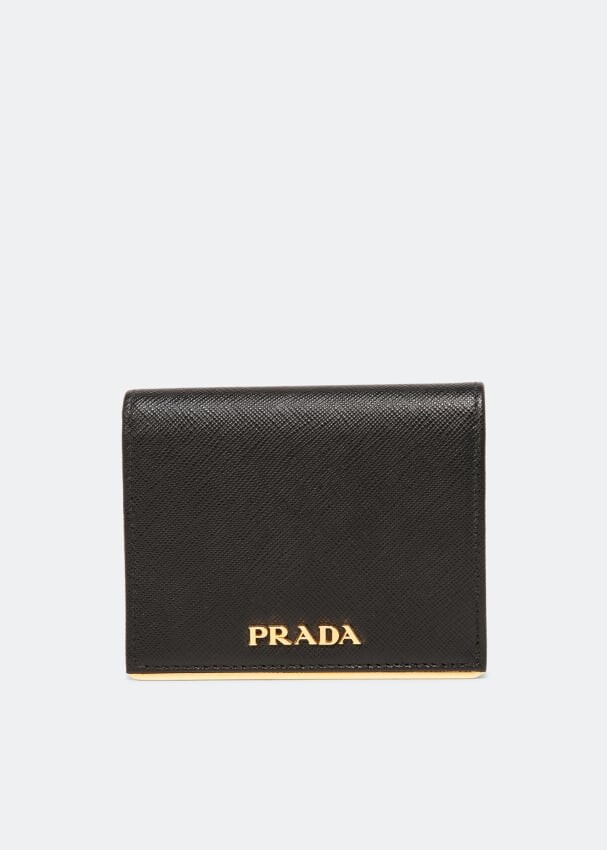 

Кошелек PRADA Saffiano leather small wallet, черный