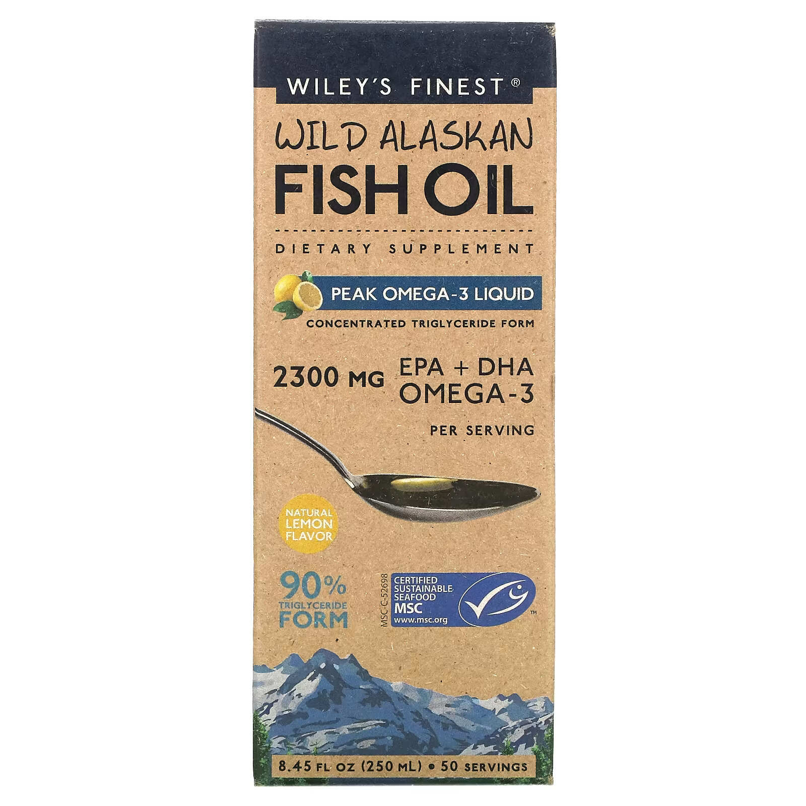 Wiley's Finest, рыбий жир из дикой рыбы Аляски, жидкий, с максимальным содержанием омега-3, натуральный лимонный вкус, 250 мл (8,45 жидк. унции) wiley s finest рыбий жир из дикой аляскинской рыбы со вкусом апельсина 250 мл 8 45 жидк унции
