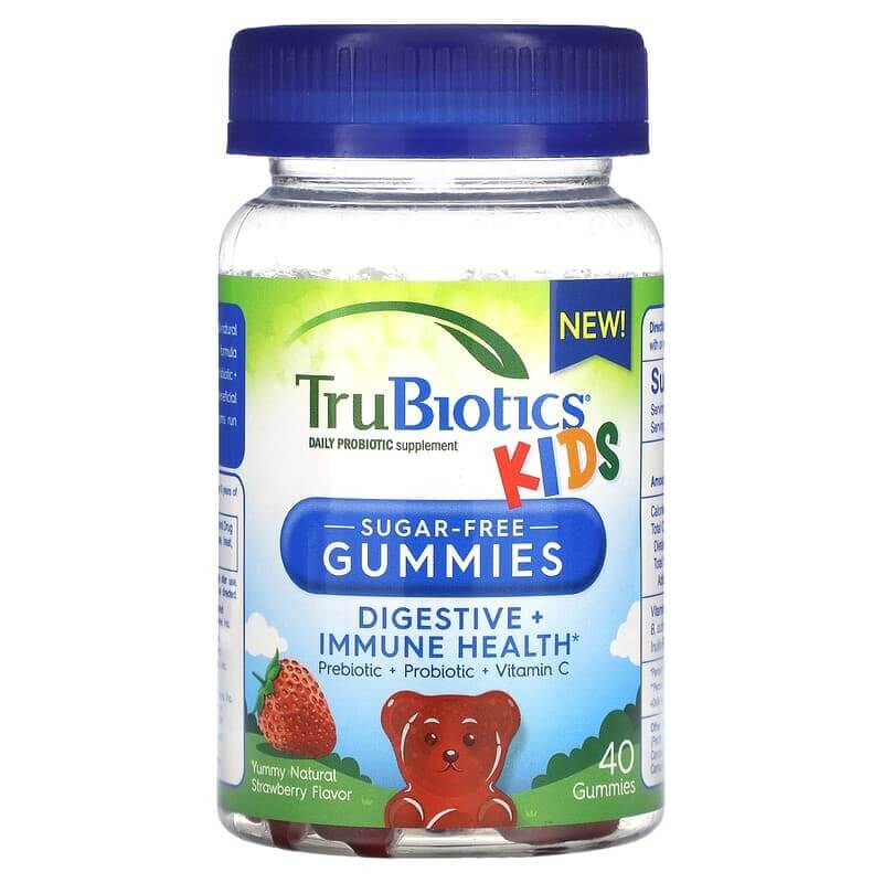 цена Ежедневная пробиотическая добавка TruBiotics Kids со вкусом клубники, 40 жевательных конфет