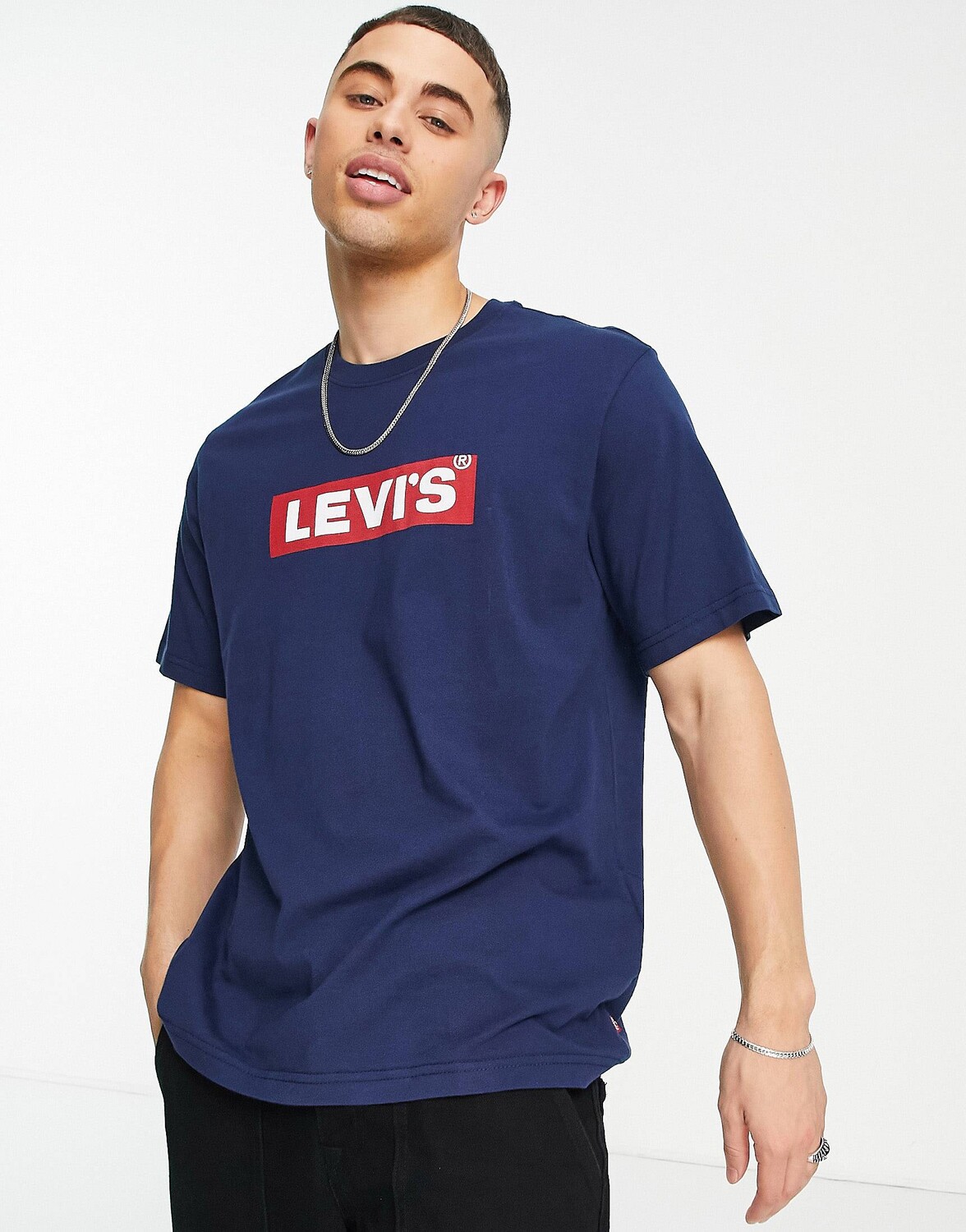 

Темно-синяя футболка с логотипом Levi's, Синий