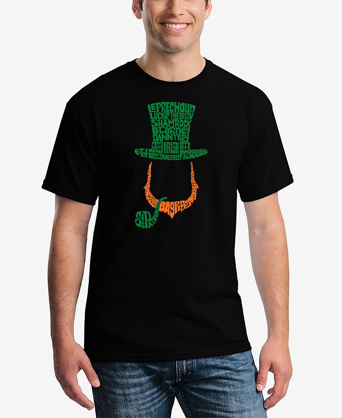 Мужская футболка с надписью leprechaun word art graphic LA Pop Art, черный