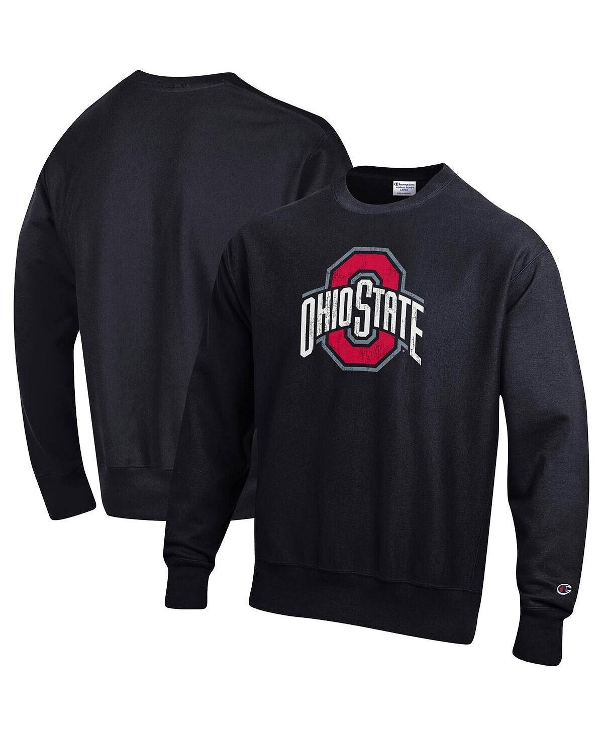 

Мужская черная толстовка с капюшоном и логотипом ohio state buckeyes vault logo reverse weave pullover sweatshirt Champion, черный