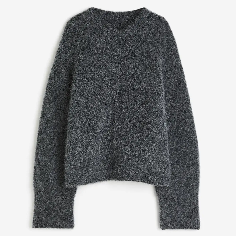 

Свитер H&M Oversized Mohair-blend, темно-серый