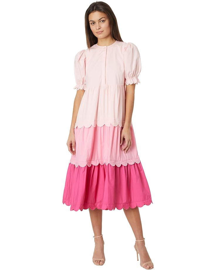 Платье English Factory Colorblock Scallop, розовый