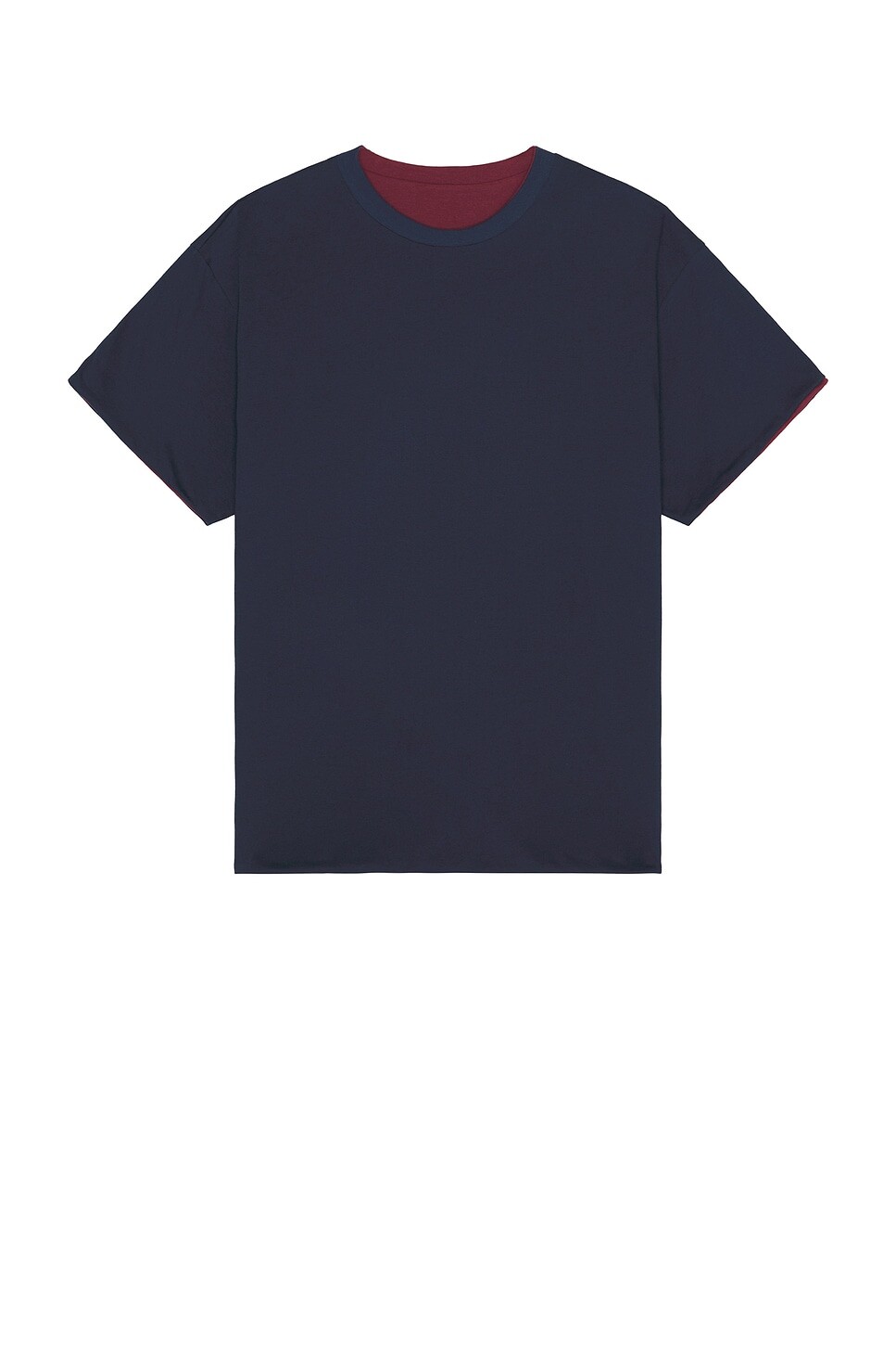 

Футболка из джерси с флипом John Elliott, цвет Navy & Oxblood