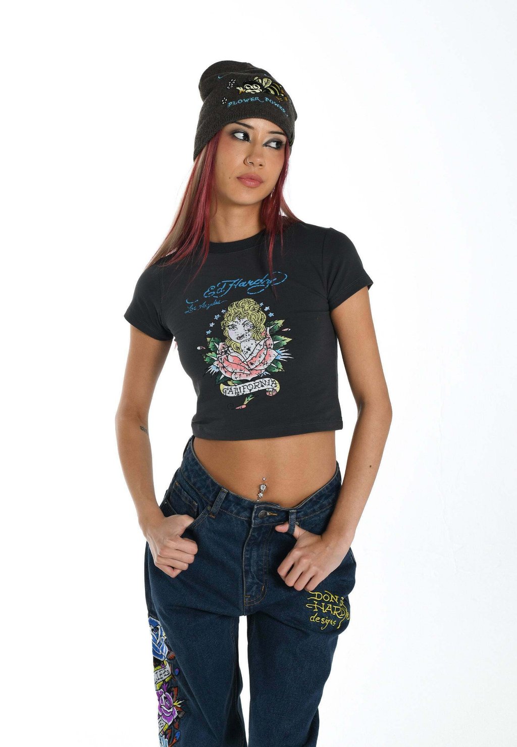 

Футболка с принтом California Dreamer Baby Ed Hardy, цвет washed black