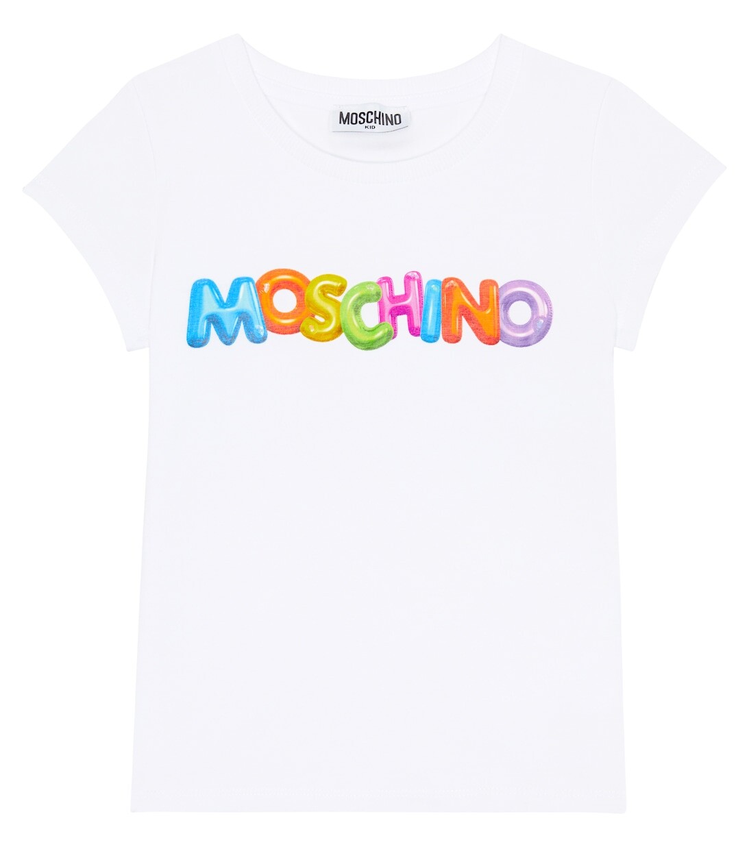 

Футболка из смесового хлопка с принтом Moschino, белый