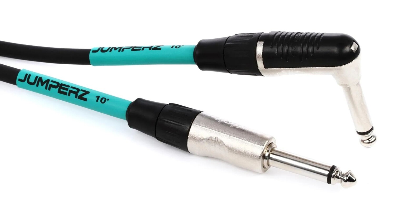 

JUMPERZ JBI-10RA Blue Line, прямой и угловой инструментальный кабель — 10 футов