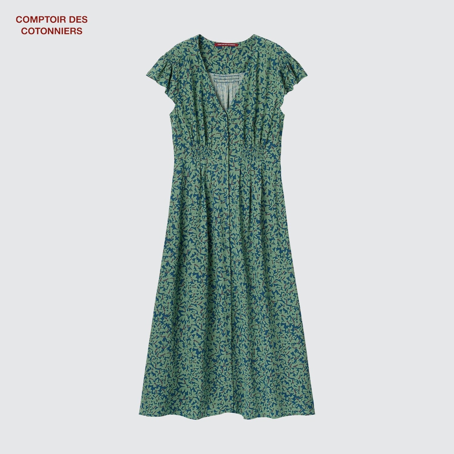 

Платье длинное Uniqlo Comptoir de Cotonnier из шелка, синий