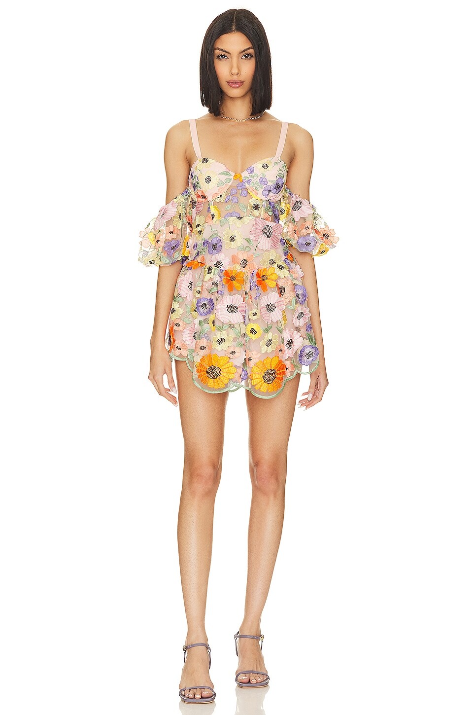 

Платье мини For Love & Lemons Prato, цвет Multi