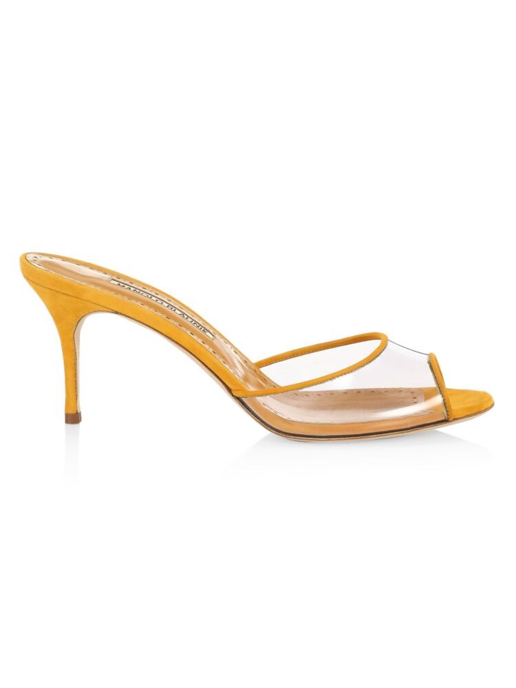 

Прозрачные замшевые мюли Jadifa на каблуке Manolo Blahnik, желтый