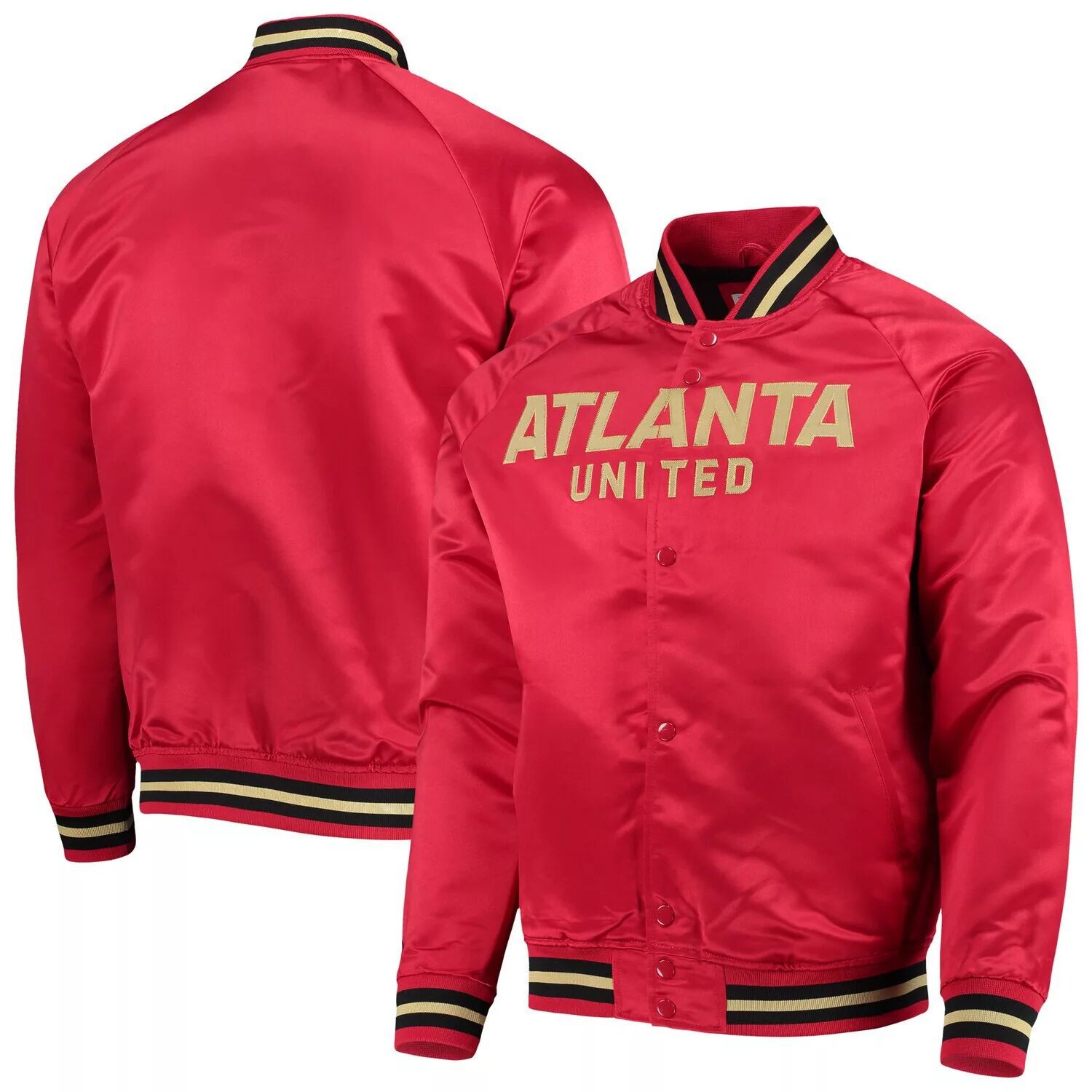 

Мужская куртка Mitchell & Ness Red Atlanta United FC Raglan с застежкой на пуговицы
