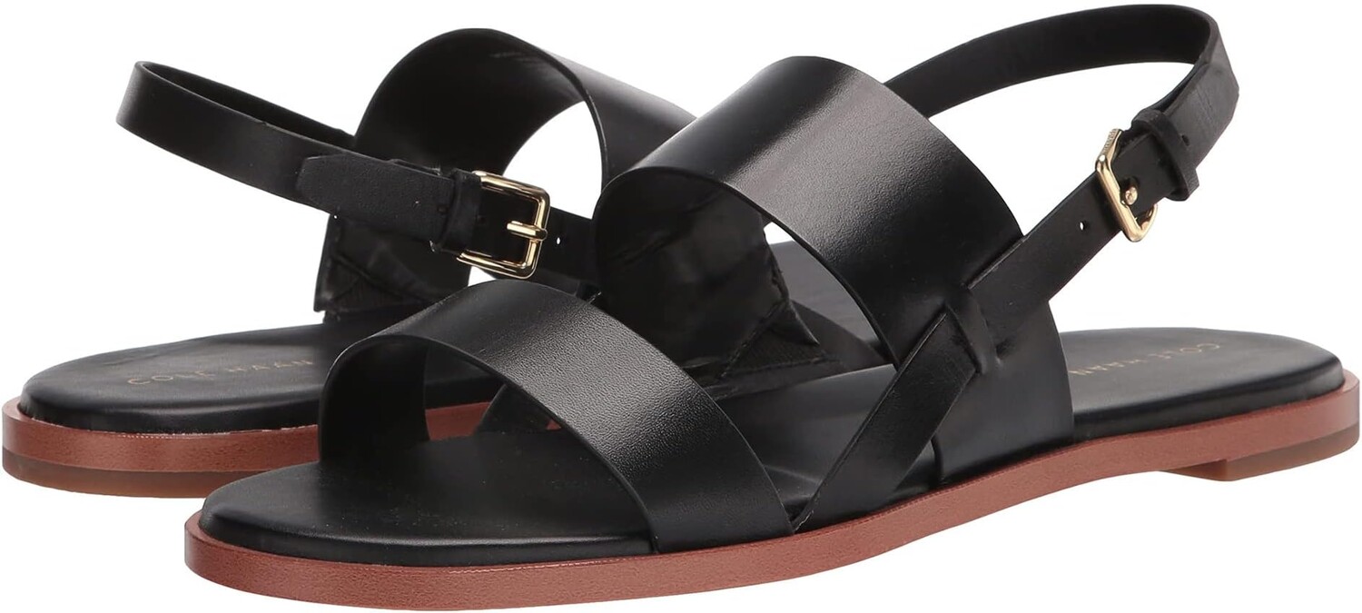 

Сандалии на плоской подошве Flynn Flat Sandal Cole Haan, черная кожа