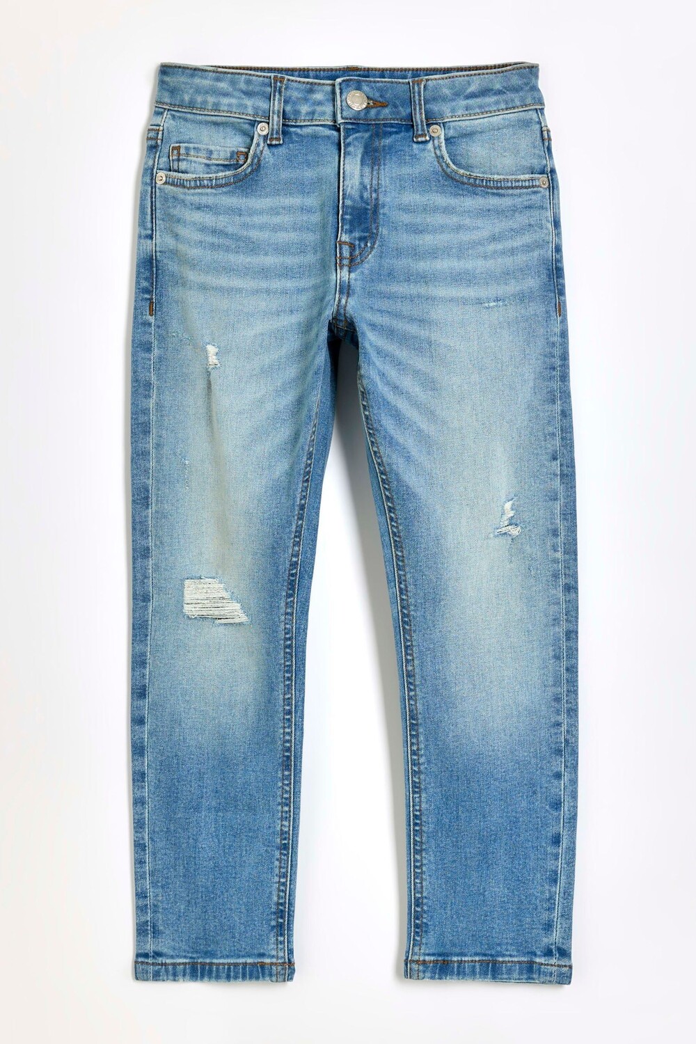 

Джинсы для мальчика с эффектом потертости River Island, синий