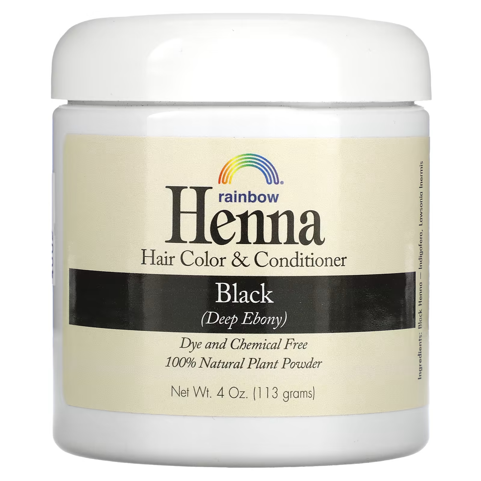 Краска и кондиционер Rainbow Research Henna для волос, черный цена и фото