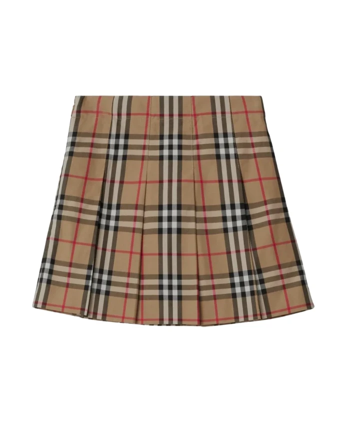 

Детская хлопковая юбка Burberry, бежевый