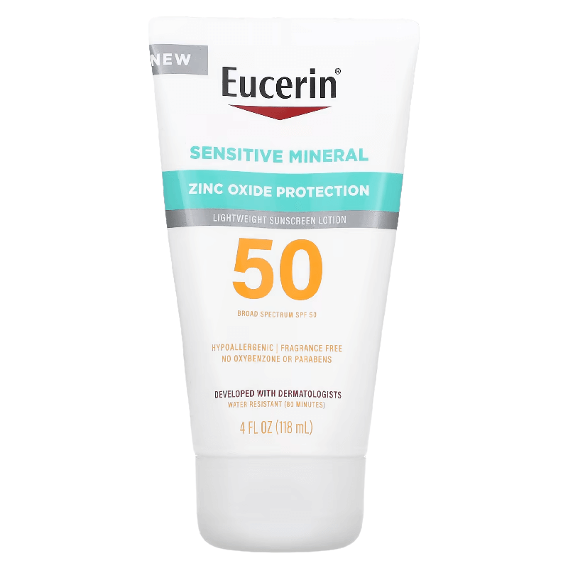 Солнцезащитный лосьон Eucerin Sensitive Mineral SPF 50, 118 мл детский солнцезащитный лосьон для кожи eucerin spf 50 118 мл