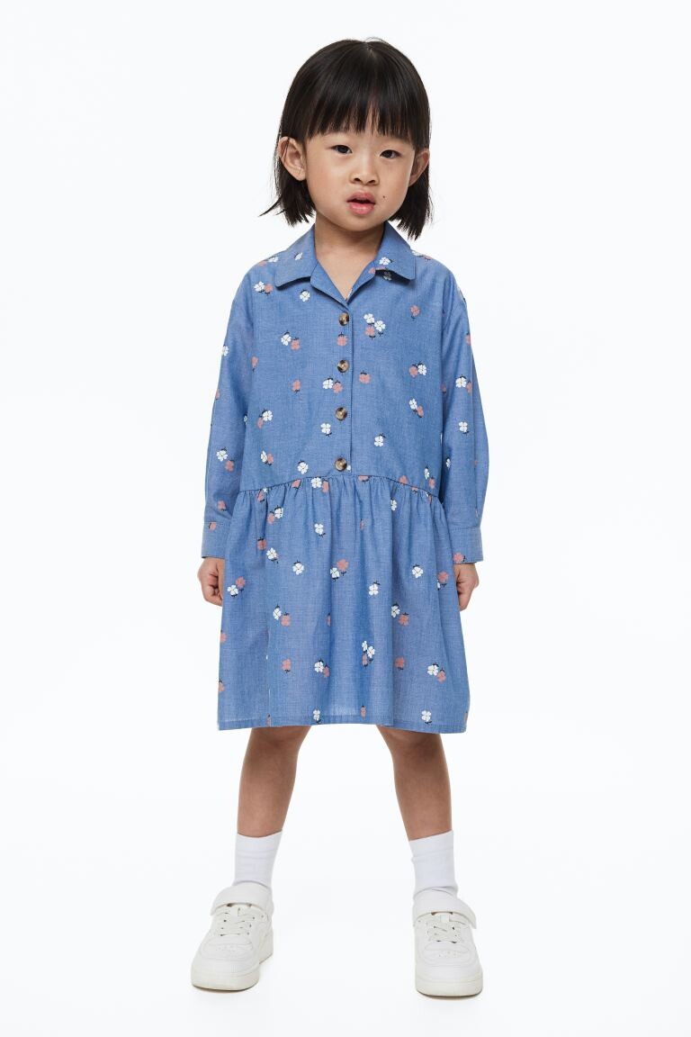 

Рубашка-платье H&M, синий/цветочный