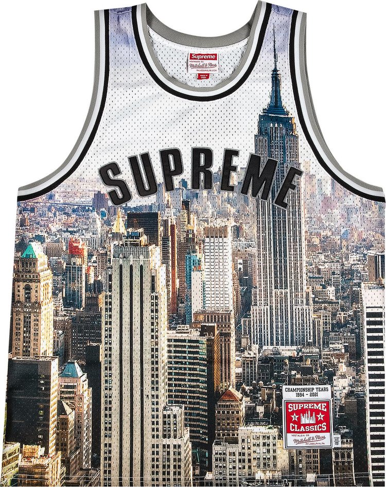 Футболка Supreme x Mitchell And Ness Basketball Jersey 'Skyline', разноцветный