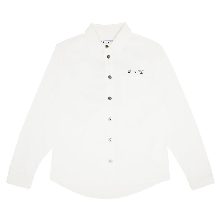 Рубашка Off-White Caravag Paint Denim Shirt 'White', белый - фото