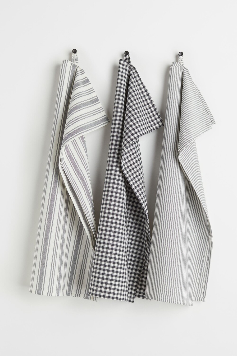 

Комплект кухонных полотенец H&M Home Cotton, 3 предмета, темно-серый