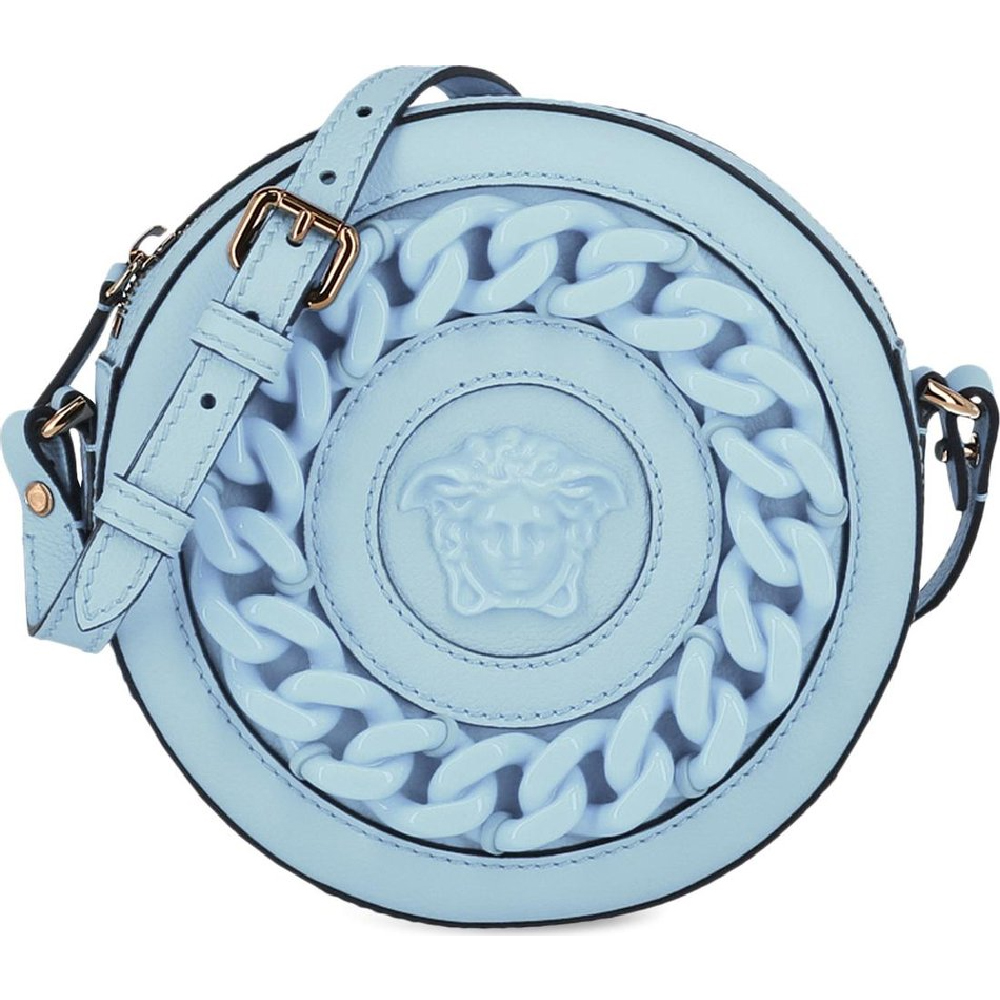 Сумка Versace La Medusa Round Camera, голубой сумка тоут la medusa versace